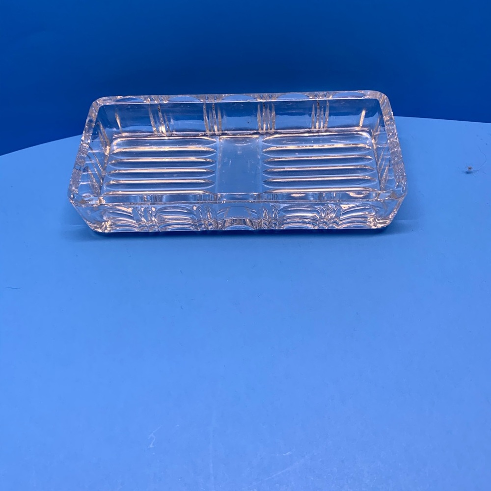 Vintage pressed glass butter dish